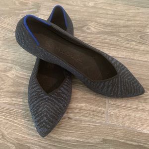 Rothys point in metallic zebra.